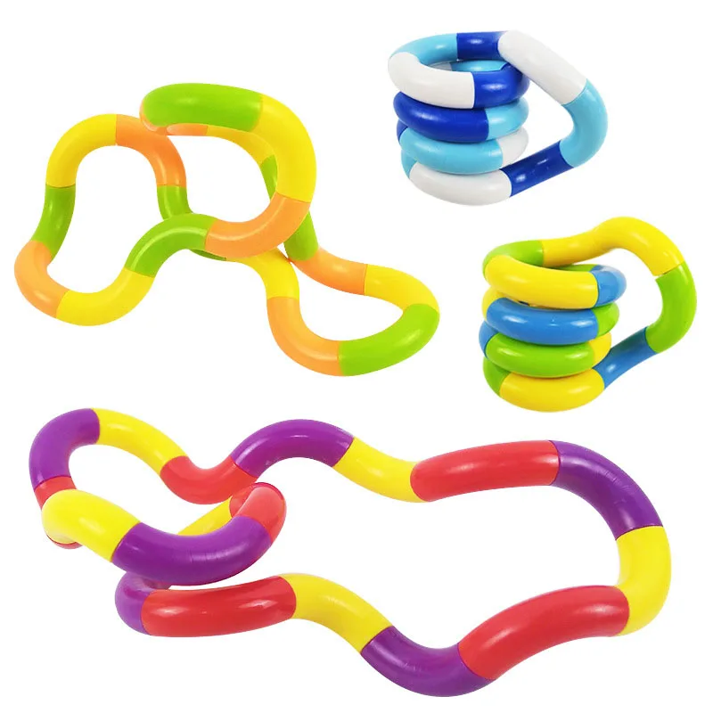 Rope Twist Fidget Brinquedos para Crianças e Adultos, Autismo Terapia, ADHD, Ansiedade Stress Relief, Descompressão Multicolorida, Arco-Íris Círculo