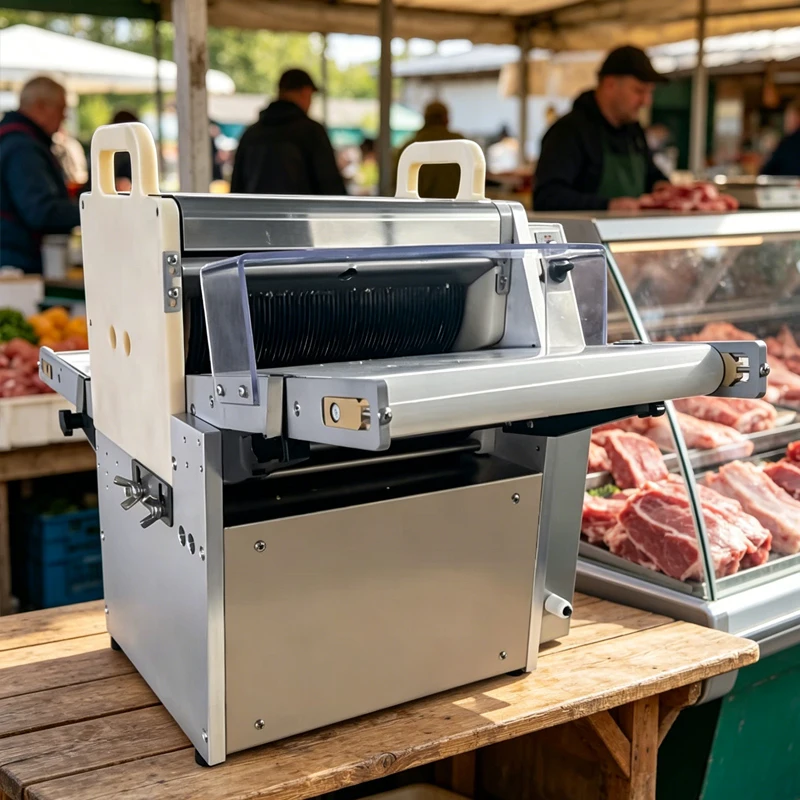 Electric Desktop Fresh Meat Slicer Fully Automatic Beef Cutter for Barbecue Restaurant Customized Size Meat Slicing Machine