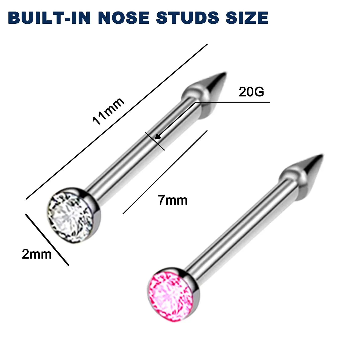 Disposable Self Piercing Kit with Built-in Nose Studs Very Safe Piercing Gun Simple and Convenient Operation (White + Pink)