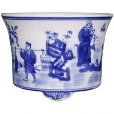 Exquisite Blue and White (Figure) Plant Flowerpot