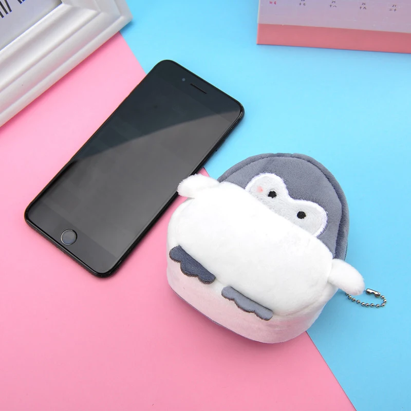 Children Plush Coin Purse Cartoon Cute Small Fresh Soft Plush Zipper Change Purse Mini Lovely Girl Money Card Holder