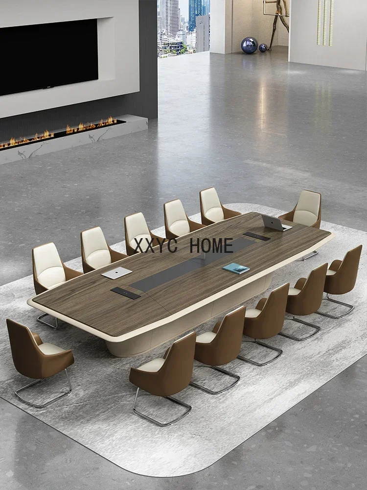 Office Desk Long Table and Chair Combination Simple Modern Conference Room Workbench Reception Business Negotiation Meeting