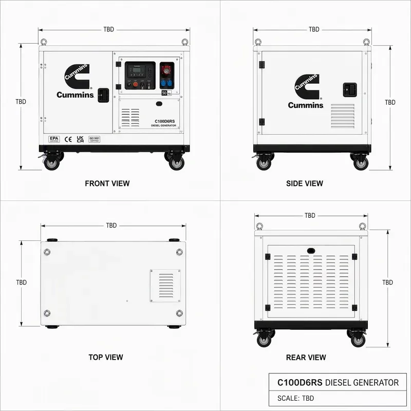 Weichai Yuchai Shangchai EPA EAC CE 20kva 60kva 100kva Portable Silent 3 Phase Water Cooled Generator Set
