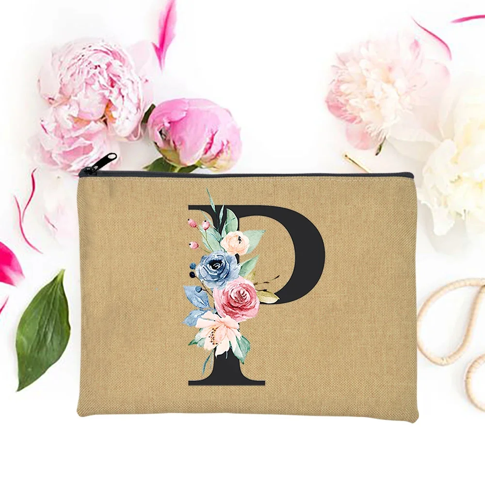 Сustom Initial Summer Bag New Flower Letter Bolsa Bridesmaid Gift Feminina Clutch Bag Holiday Organizer Case Bachelorette Clutch