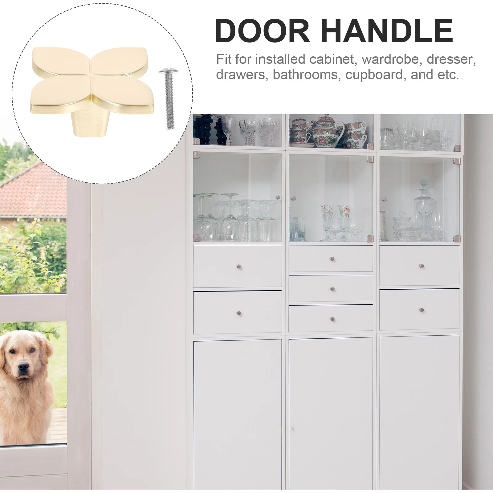 

2Pcs Decorative Cabinet Knobs Dresser Drawer Handles Zinc Alloy Material Simple Design Durable for Home Cabinet Knobs