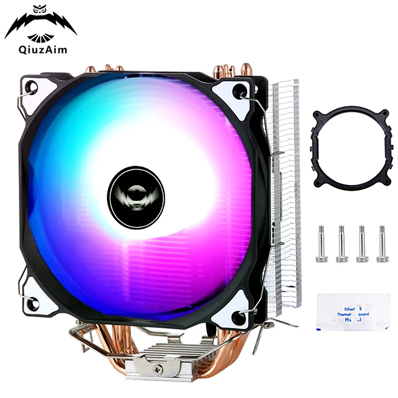 

QiuzAim CPU Cooler 120mm Fan 4 Heat Pipe PWM Installing LGA2011 x79 x99 e5 2099 AMD AM3 AM4 am5 To Make Your Computer Smoother