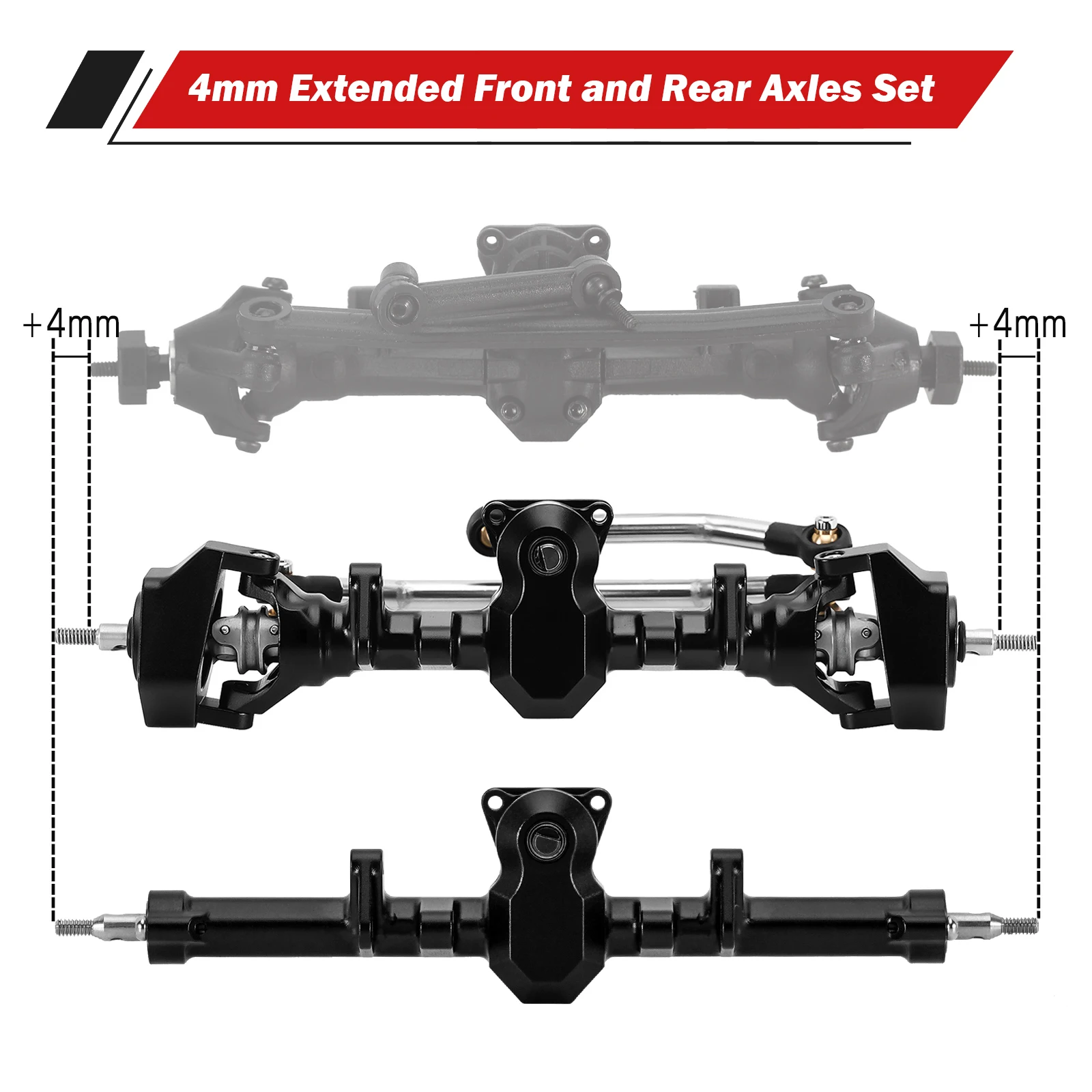 INJORA prosteer Dublőz vegyes Hajtótengely számára 1/24 Axiális SCX24 (aluminum)