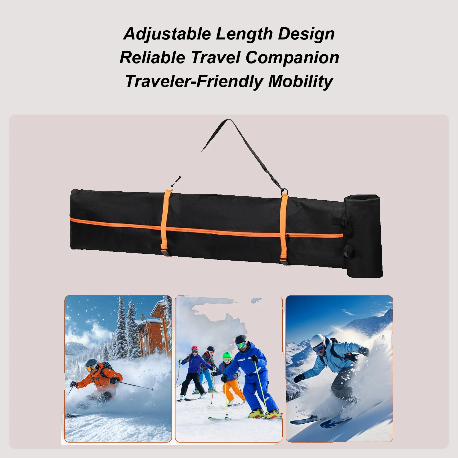 

Snowboard Travel Bag Waterproof Tear-Resistant Snowboard Travel Bags For Flying For Boots Jacket Keys Luggage Airplane Winter