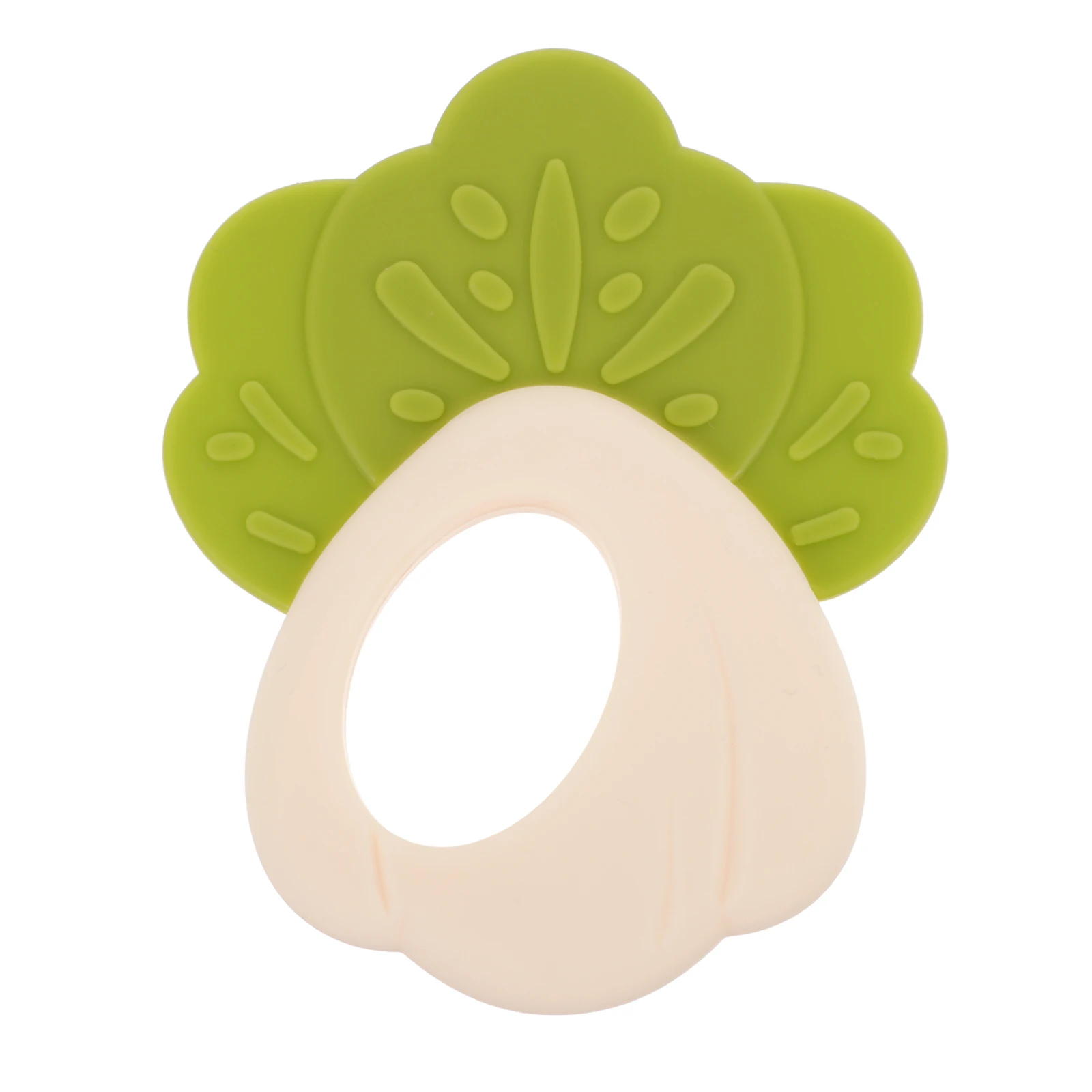 

1pc Silicone Baby Teether Cabbage-Shaped Molar Chew Educational Anti-Eating Hand Teething Gum Relief Infant Chewing Food-Grade