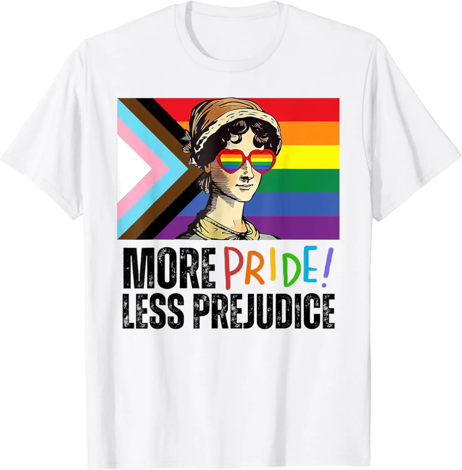 More Pride Less Prejudice LGBTQ+ Rainbow Pride Month T-Shirt