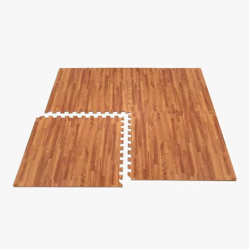 100 Sq Ft (25 Tiles)Thick Printed Foam Tiles, Premium Wood Grain Interlocking Foam Floor Mats, Anti-Fatigue Flooring