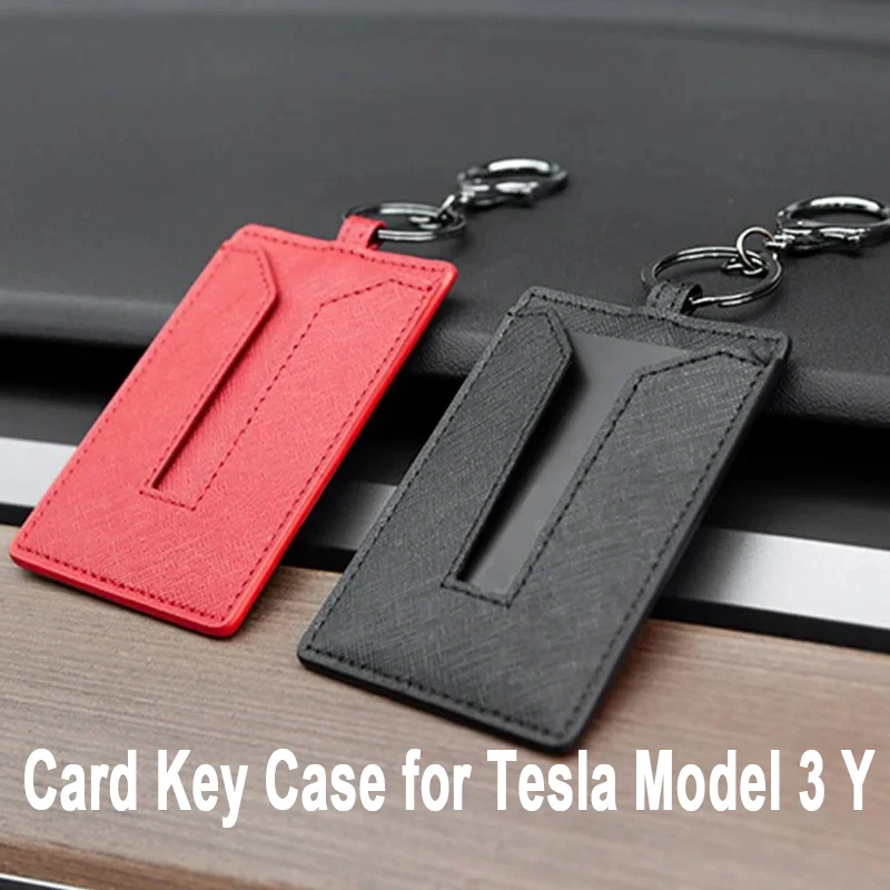 

Чехол для ключей с картой для Tesla Model 3 Y, защитный чехол для ключей из искусственной кожи, аксессуары, кошельки для карт, сумка для модели 3 Modely 2017-2023