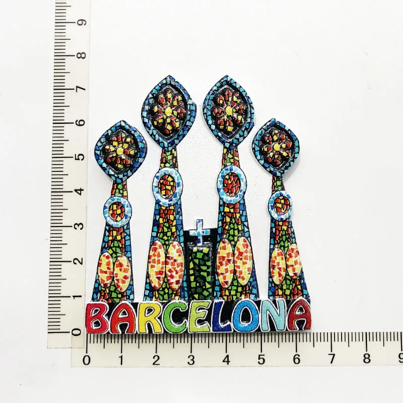 Barcelona Cathedral Fridge Magnet Cultural Landscape Message Stickers Tourist Souvenir Resin Craft Decorations