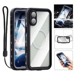 IP68 Waterproof Diving Case For iPhone 13 14 15 16 Pro Max Plus Underwater Touch Screen Dropproof Compatible with MagSafe Cases