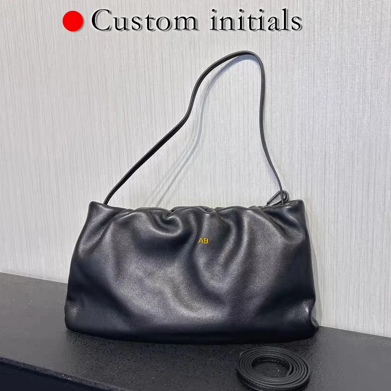 

Custom Initials Genuine The Bourse Bags For Women Luxury Designer Handbag Purses 2026 New In Sheepskin Pleated Underarm Shoulder
