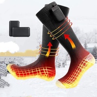 Heated Socks for Rechargeable,3 Heating Settings Mobile Warming Heated Socks Foot Leg Warmers, Skiing Hunting Camping  Washable