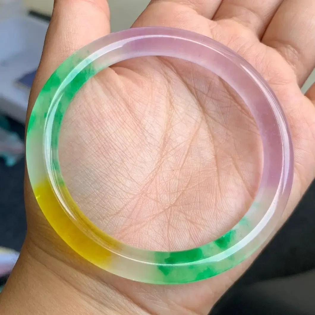 

100% дедушка из нефритаlarla Myanmar púrpura Jade brazalete redondo mujeres joyería deeleación fina brazaletes de Jades certificados