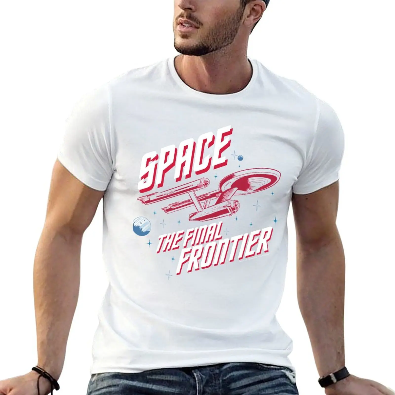 

Star Trek Original Series Enterprise Final Frontier Sketch T-Shirt t shirts for man slim fit man t shirt graphic T-Shirt