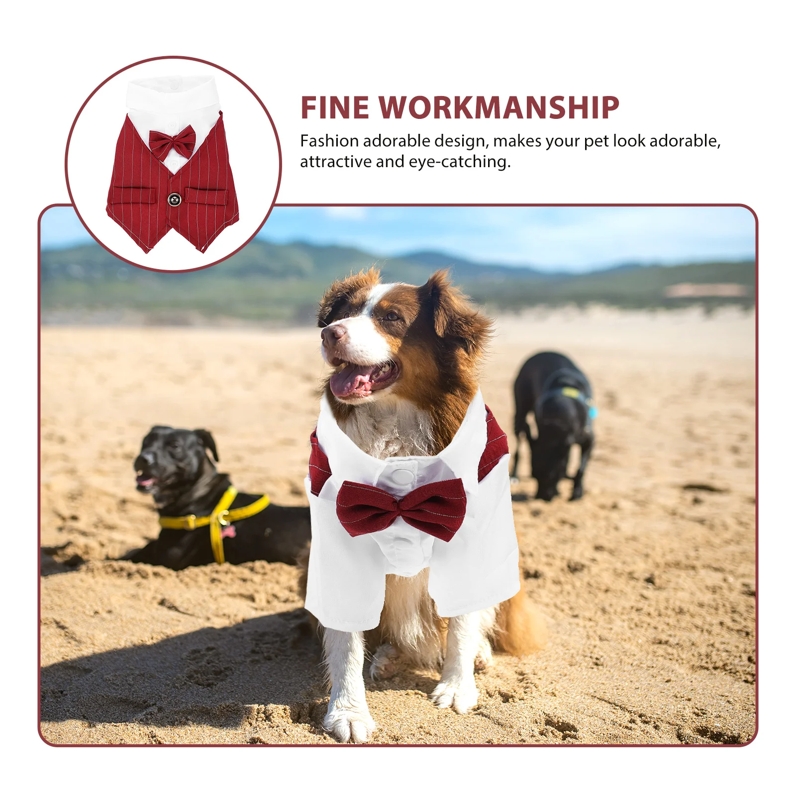

Pet Costume Dog Outfit Suits Lightweight Clothes for Puppy Cat Small Scarf Wedding Birthday Tuxedo for Dogs
