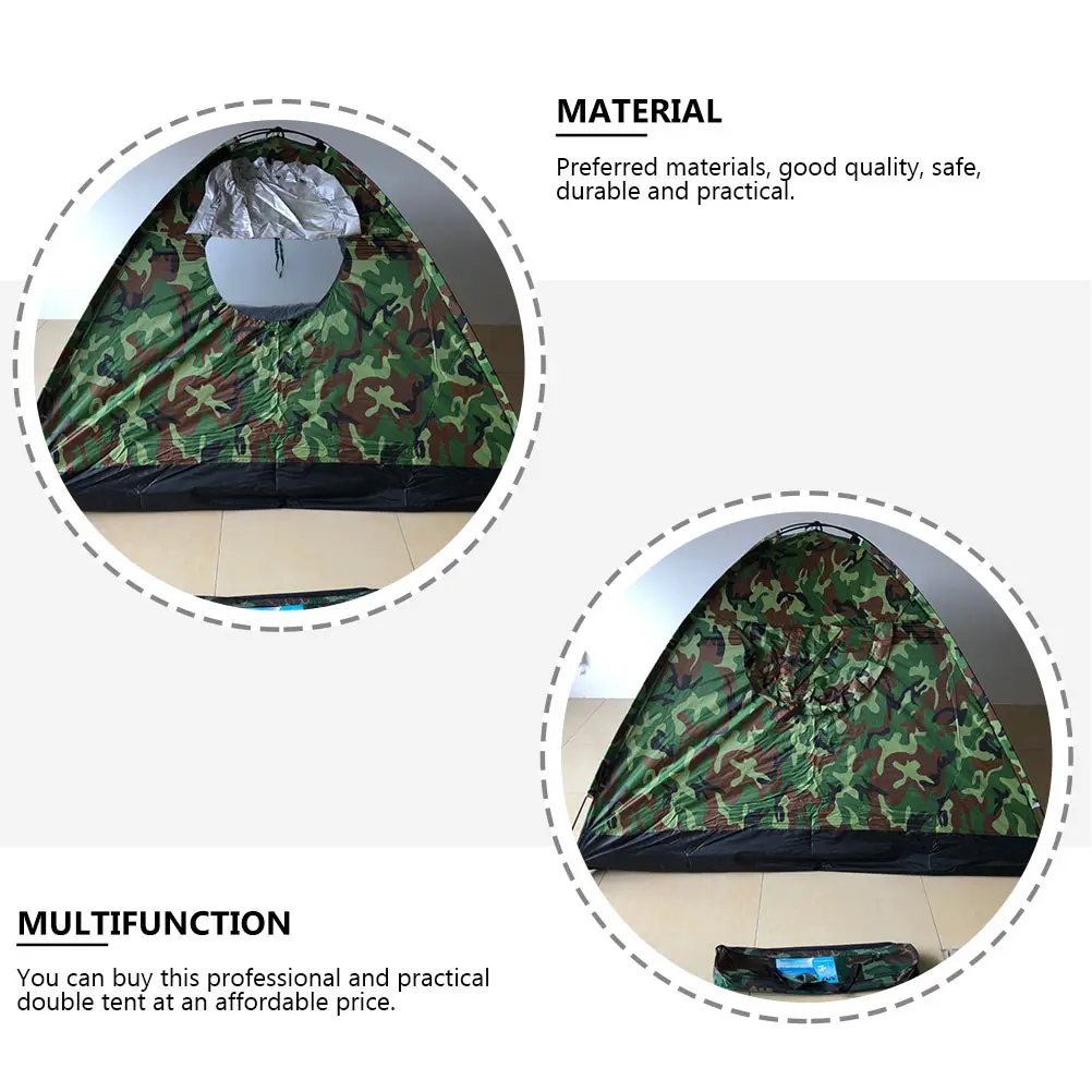 

1pc Outdoor Tent Camping Double Resident Waterproof Shelter Tent For Travel Emergency Durable Stable Practical Rainproof