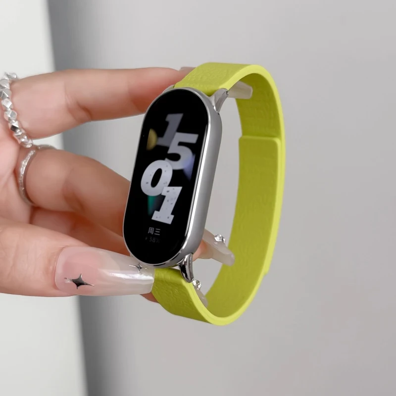 Magnetische Schleife Strap Für Xiaomi Mi Band 10 9 8, Silikon Armband Für Xiaomi Mi Band 8 9/10 Handgelenk gürtel Ersatz Zubehör – Detail 4