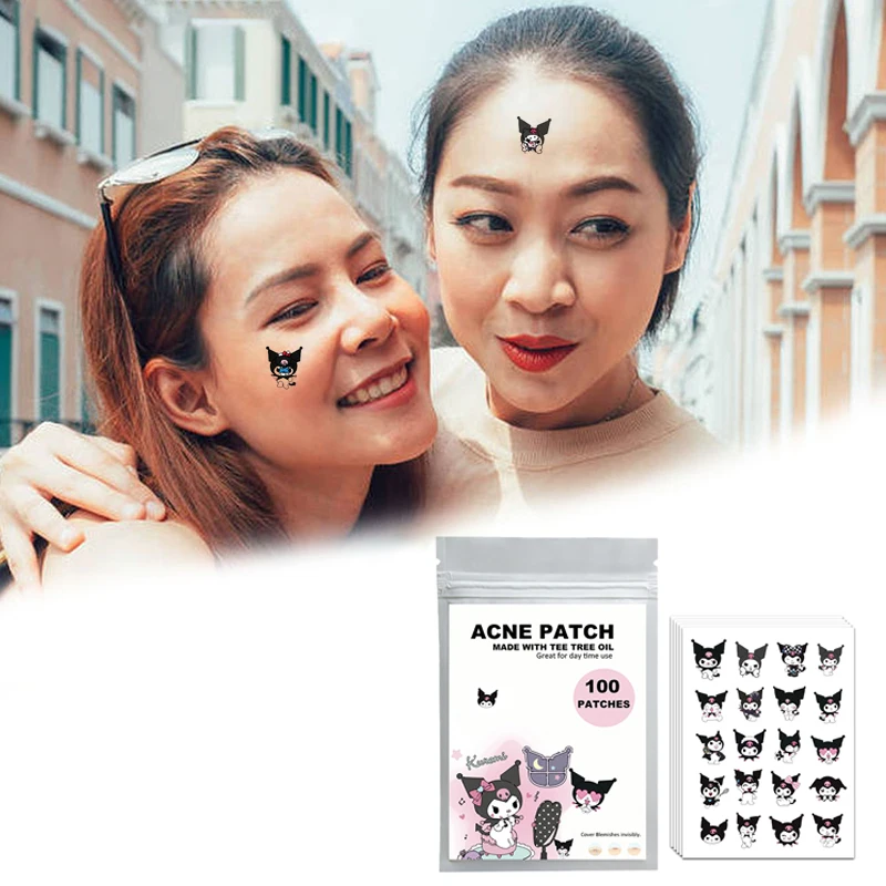 100pcs Acne Patches Sanrio Kuromi Shaped Acne Treatment Sticker Invisible Acne Cover Removal Pimple Patch Skin Care