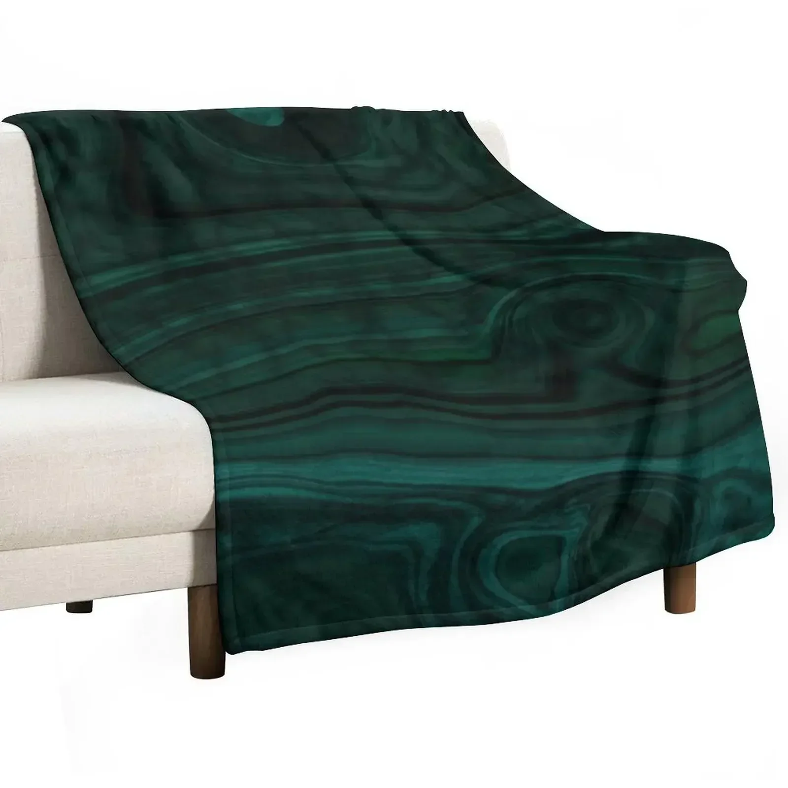 

Emerald Green Malachite Pattern Throw Blanket sofa bed warm winter Flannel Fabric Bed linens Blankets