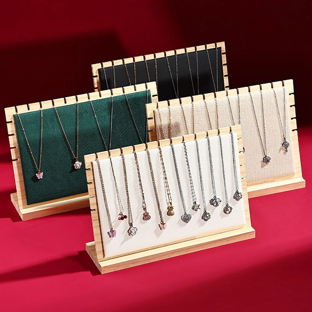 

Wooden Necklace Jewelry Display Stand Jewelry Pendant Chain Display Holder Fashion Frame Jewelry Creative Display Props