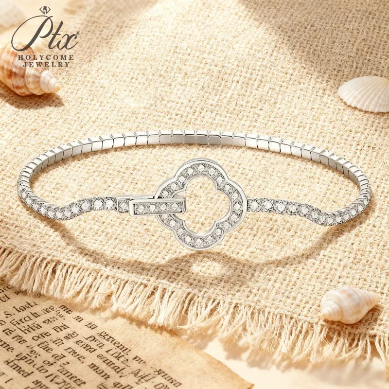Elegant Moissanite Round Cut Bracelets with Multi-Style Lock Designs Offering Versatile Fashion and Radiant Shine for Women’s