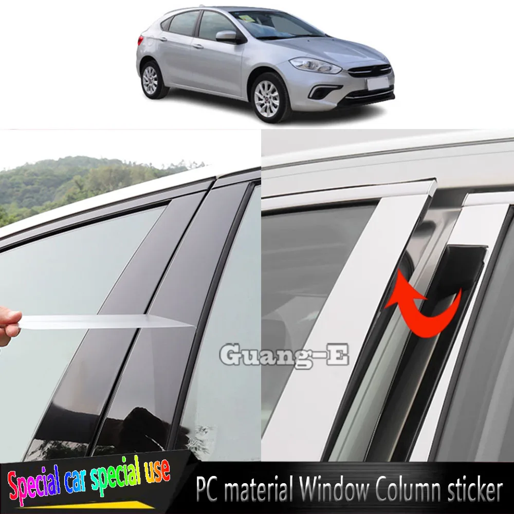 For Fiat Ottimo 2014 2015 2016 2017 2018 Car TPU/Glossy Mirror Pillar Post Cover Door Trim Window Molding Stickers Accessories