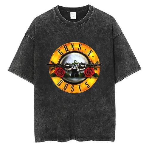 Imagen 2 del producto Camiseta Vintage lavada Guns N Roses Slash 85, camisetas informales de verano Unisex, moda Vintage para hombres y mujeres, manga corta de gran tamaño