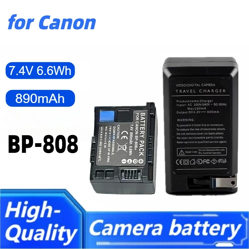 

BP-808 Bateria Battery+USB Dual Charger for Canon BP-827 BP 827 BP-819 BP-807 BP-809 XA10 HF20 HF10 HF100 HG20