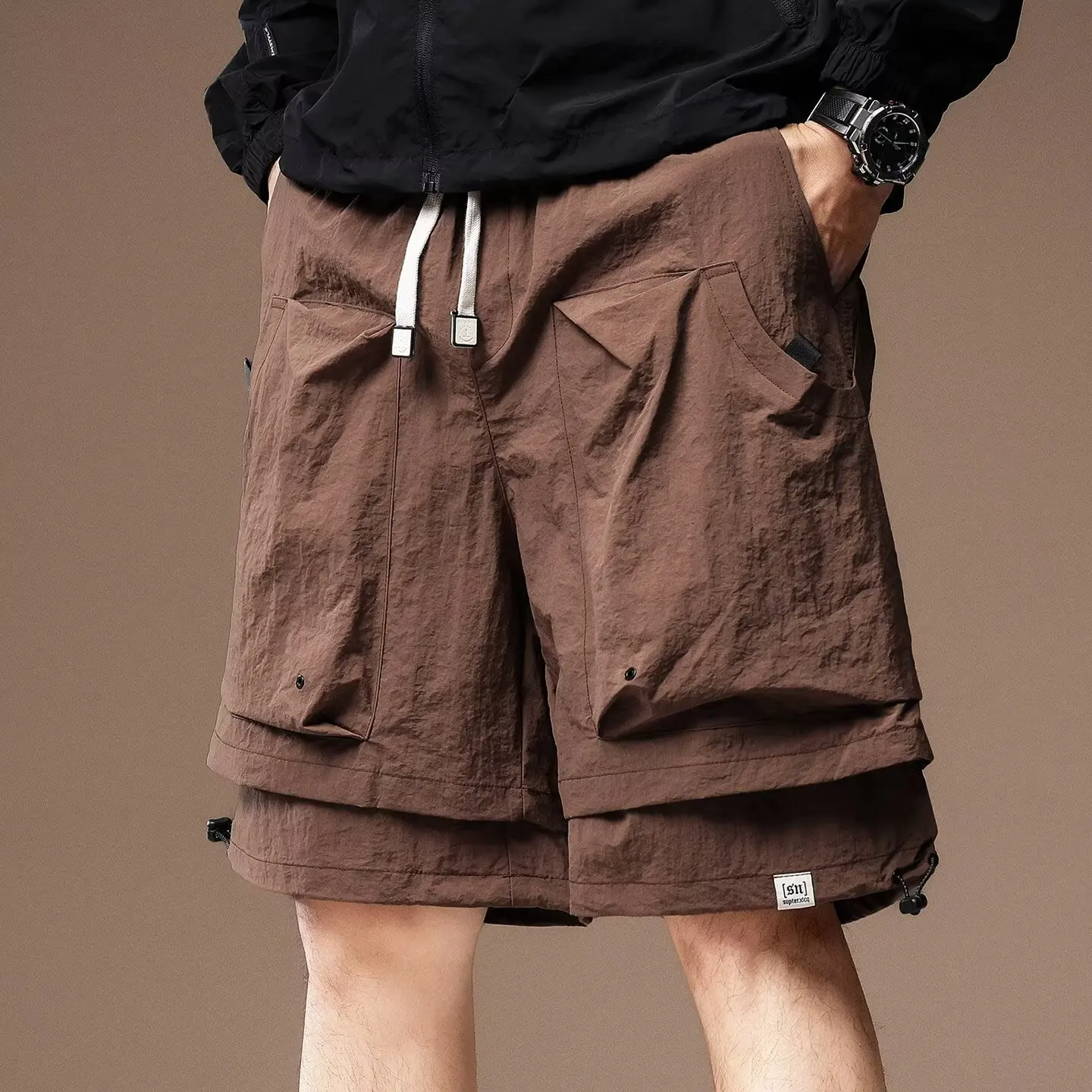 2025 New Men's Green Cargo Shorts Summer American Style Sports Sweatpants M-4XL Fashionable Men's Clothing Gym Shorts 2025
