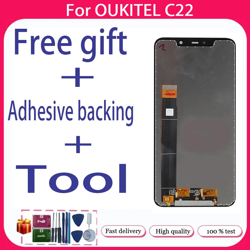 For OUKITEL C22+ LCD Display + Touch Screen+Free adhesive backing+Tool