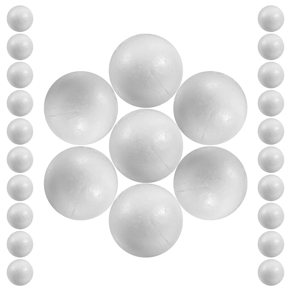 25 قطعة كرات حرفية إسفنجية بيضاء مستديرة سطح أملس لتقوم بها بنفسك حفل زفاف الديكور الحلي لمشاريع المدارس عيد الميلاد اليدوية
