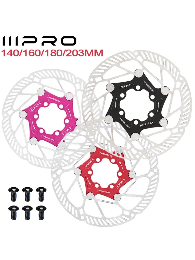 AliExpress IIIPRO Bicycle Rotor 140/160/180/203MM Bike Floating Rotor Road Mountain Bike Brake Disc 160mm Bicycle Brakes Rotors 6 Bolts
