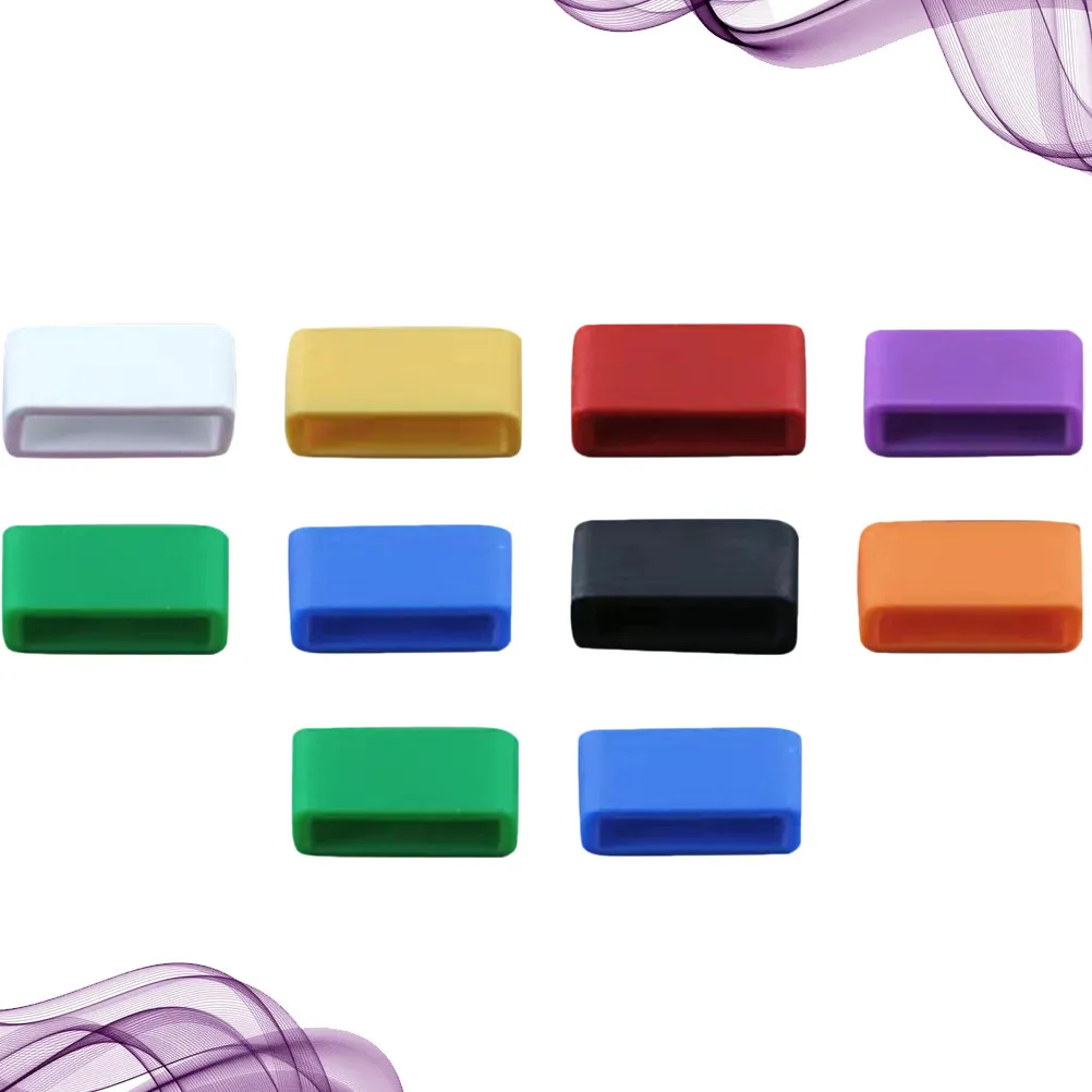Silicone Watch Band Loops 10 Pack 18mm Soft Durable Replacement Strap Retainer Rings Assorted Colors