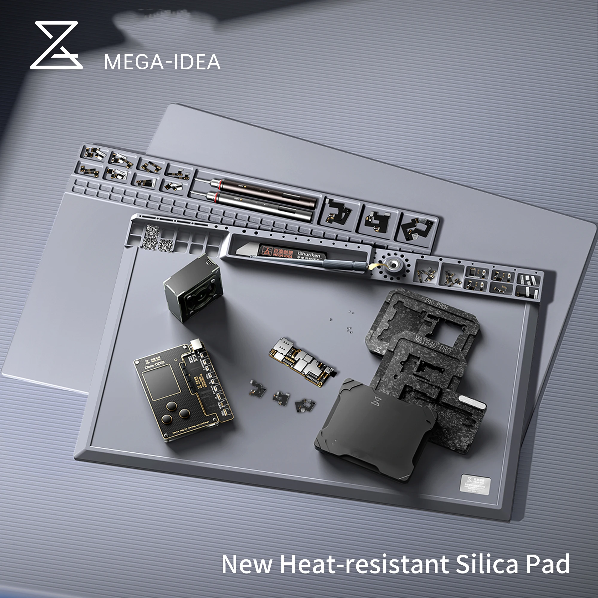 QIANLI MEGA-IDEA High Temperature Resistance Silicone Insulation Pad Multifunctional for Phone BGA PCB Desktop Work Repair Mat