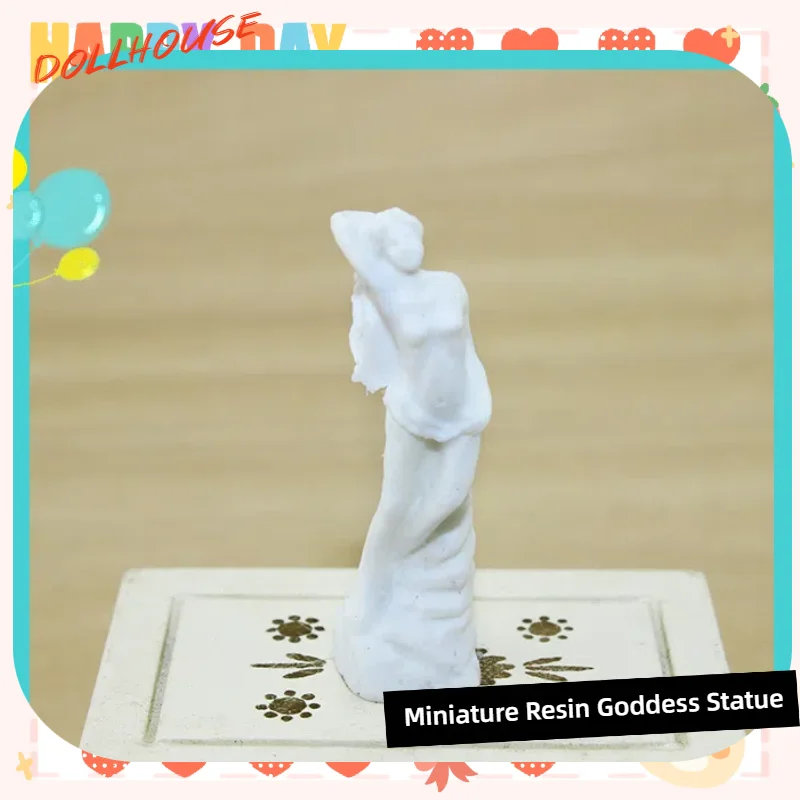 

1Pc 1/12 Scale Miniature Resin Goddess Statue for Dollhouse Furniture Simulation Model Toy Accessory For Home Decoration