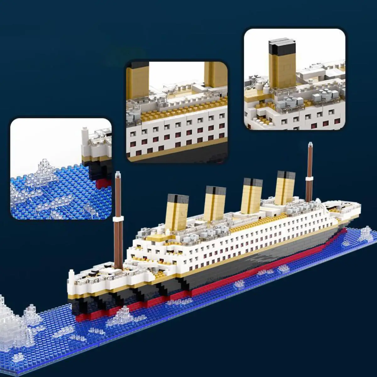 Titanic cruise ship small particle assembly building blocks male and female couples male and female gifts boutique decoration