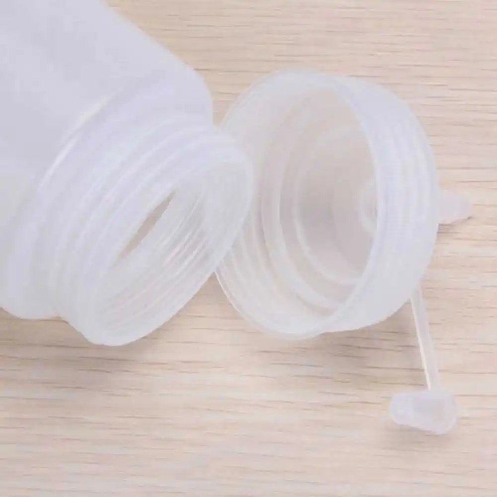 250ml White transparent Plastic Sauce Squeeze Bottle Dispenser With Cap