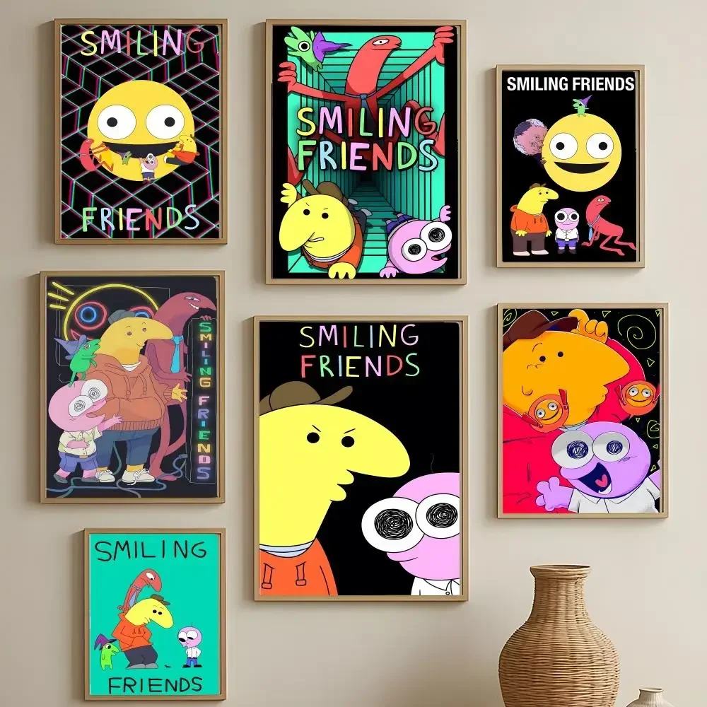 Anime Smiling Friends Poster Versatile HD Waterproof Wall Art Self-Adhesive Decor For Any Space Ideal Gift
