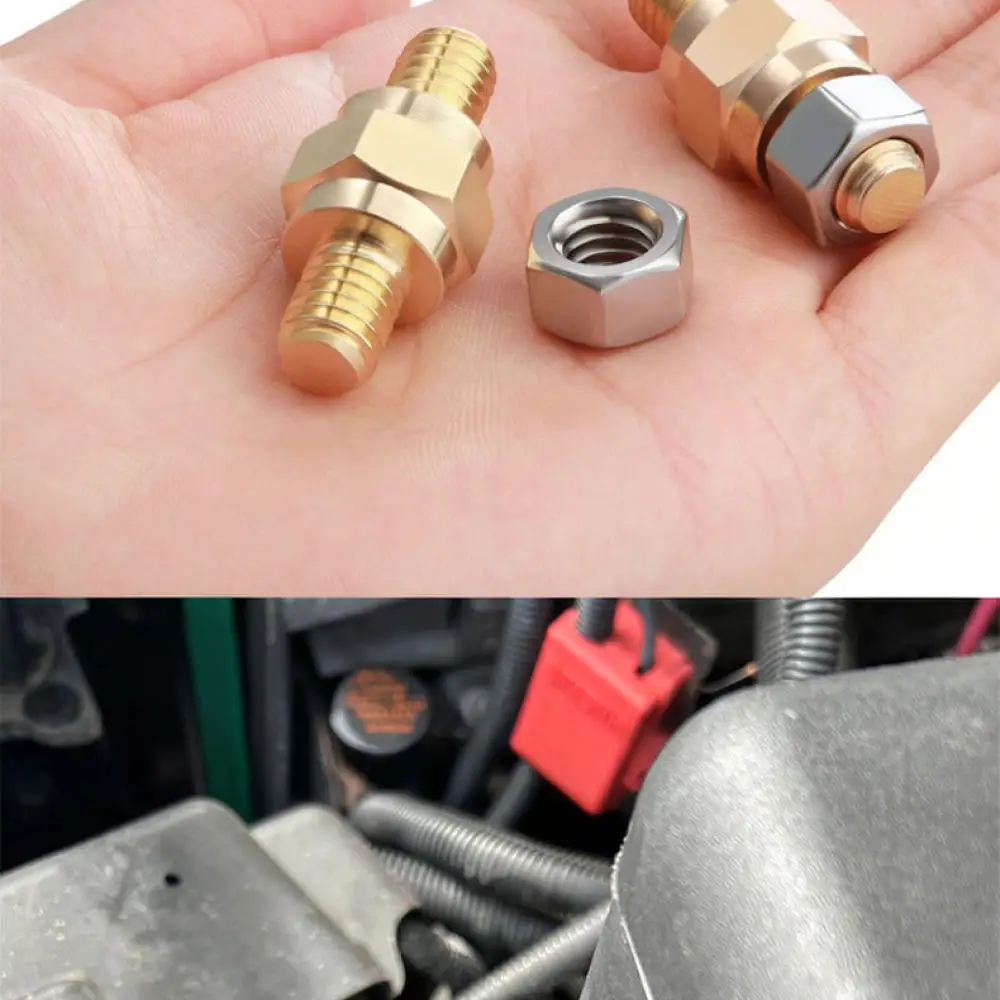 Solid Brass Side Mount Battery Terminal Adapter For Car Truck Marine Boat 3 8 16 Thread Stud Connector Power Supply Parts