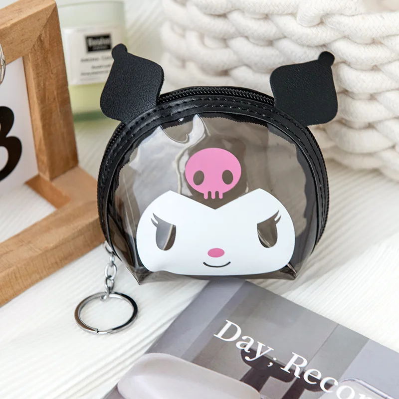 Olá Kitty Bolsa para Estudante, Sanrio Carteira Transparente, Anime Pingente, Kt Portátil Mini Armazenamento, Kawaii Coin Purse, Presente Bonito