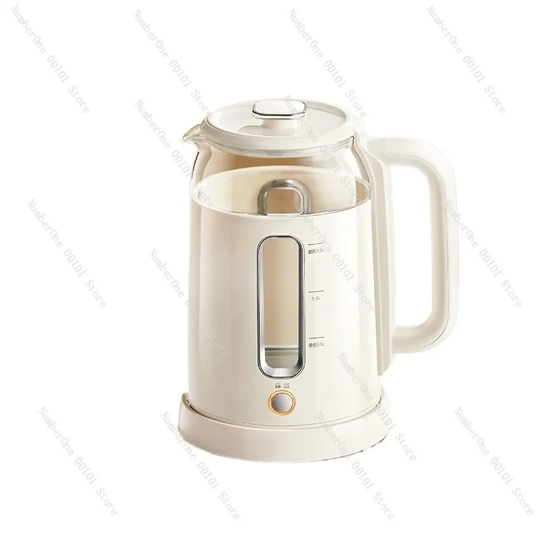High-power electric kettle, glass design, portable for travel and business trips, fast boiling, safe, durable, energy-efficient