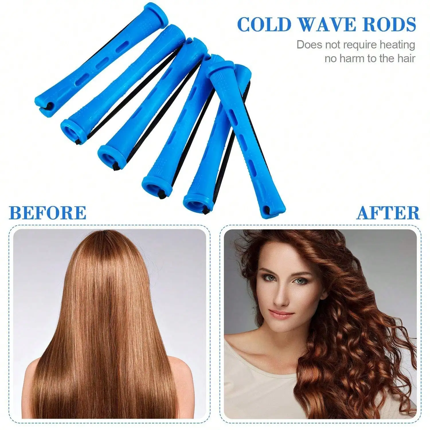 10Pcs Short Hair Perm Stick, Cold Wave Stick, Plastic Perm Stick, Curler, Steel Ponytail Comb, Curler, Mouse Tail Comb (0.2 Inch