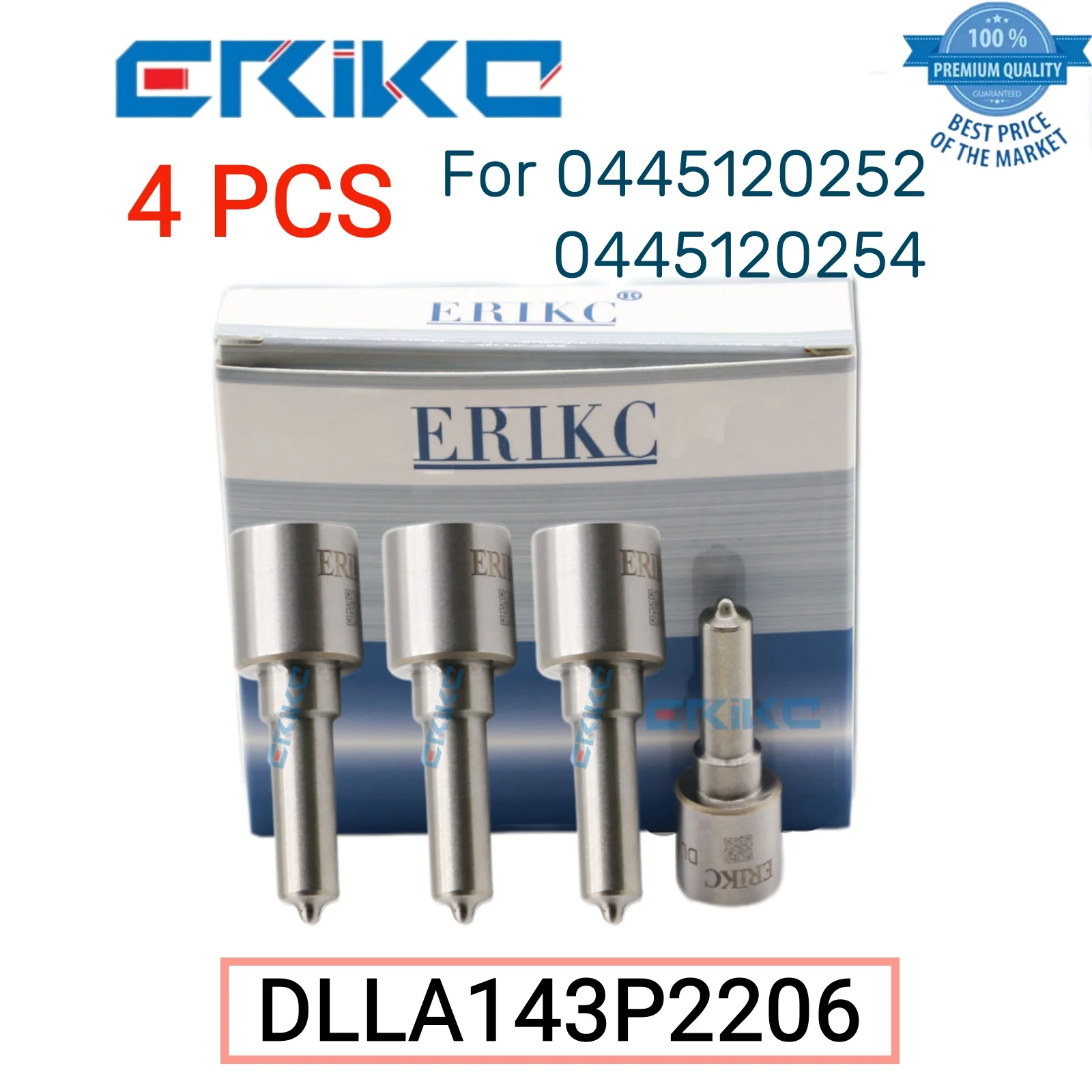 

4 PCS DLLA143P2206 Spray Bar Nozzle 0 433 172 206 DLLA 143 P 2206 Common Rail Nozzle DLLA 143P2206 for 0445120252 254