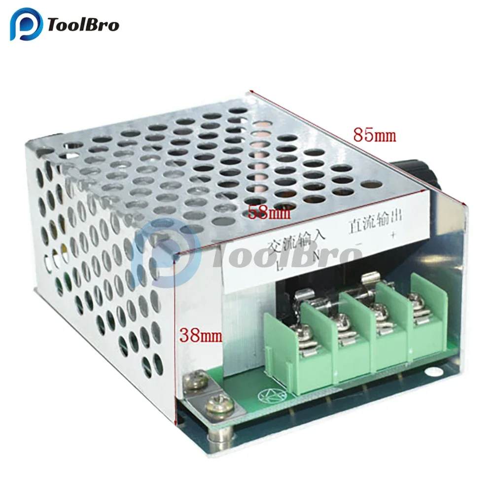 Input AC 220V Output DC 10-210V PWM Controller Voltage Regulator DC Motor Speed Regulator Governor with Potentiometer Switch