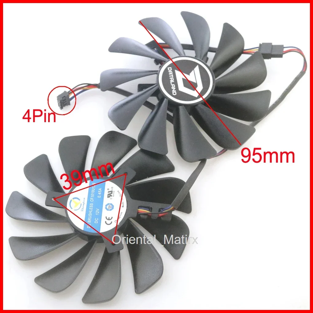 CF1010U12S 12V 0.45A 95mm 4Wire 4Pin VGA Fan For Dataland RX5700XT 5700 5600XT Red Dragon Graphics Card Cooling Fan