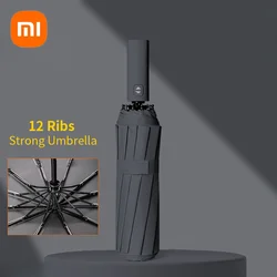 Xiaomi 12 Bone Solid Color Automatic Umbrella Light Collapsible Large Size Sunshade Uv Protection Outdoor Trip  Rain Umbrella